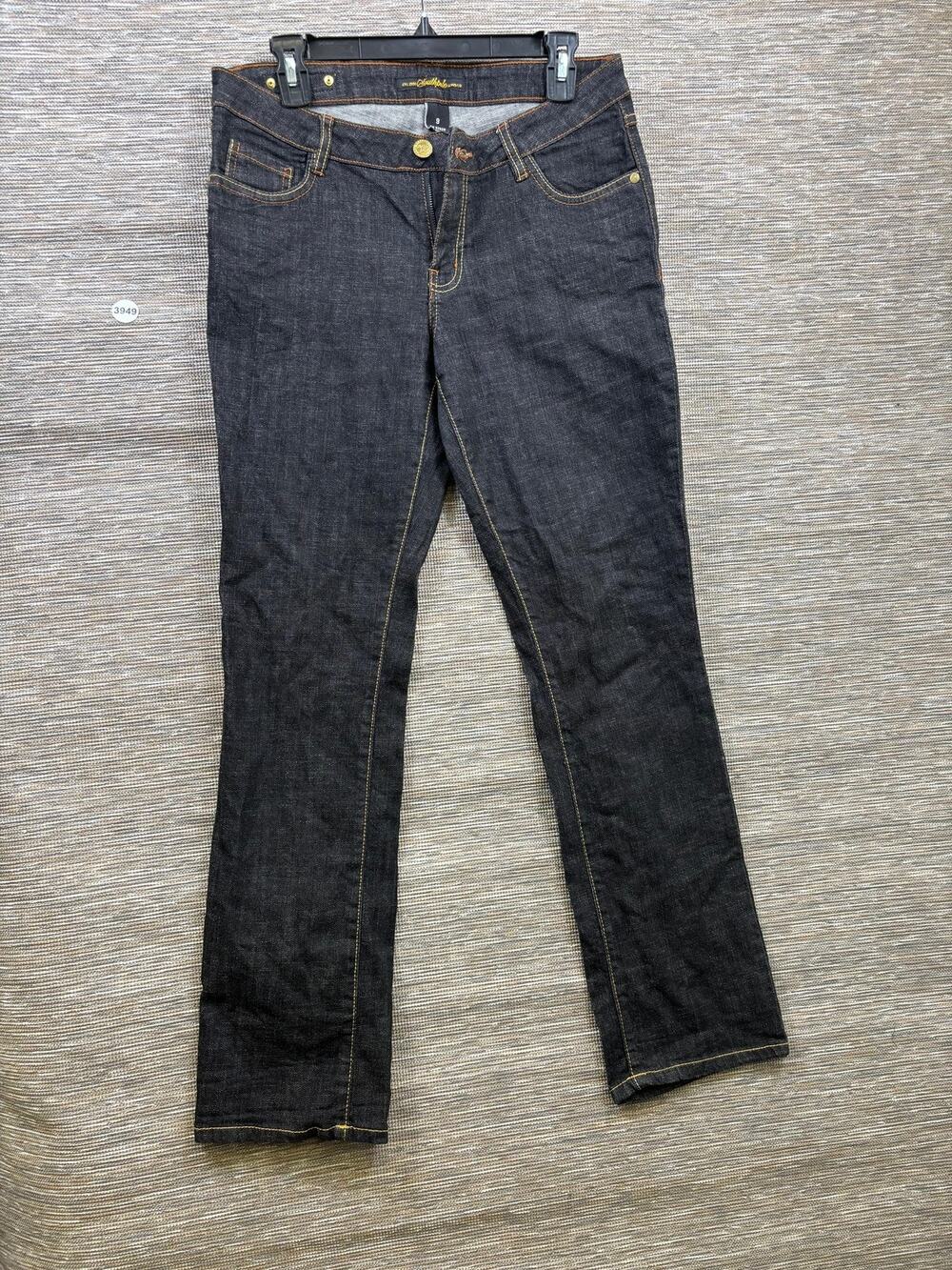 Southpole Straight Jeans Juniors Size 9 Blue Mid Rise Embroidered Stretch Denim